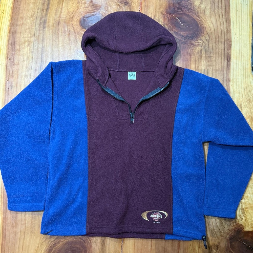 Vintage Y2K 90's Hard Rock Cafe Men's Shirt XL Fleece Hoodie Hooded Vegas Y3-18